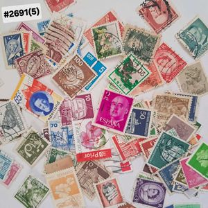 100 vintage foreign country stamps