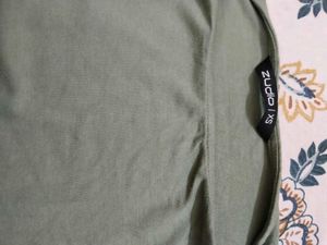 Solid Olive Green Basic Top