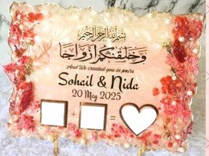 Resin finger print Wedding Decor with Names