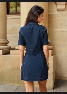 New me Denim Zipper Front Dress