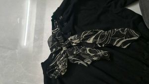 Black Pure Winter Wear  with silk ribbon