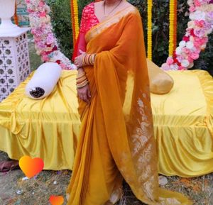 Elegant mustard Saree