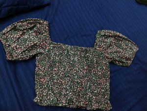Ketch Floral Print Square Neck Crop Top 🌸