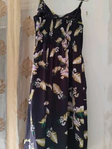 Tropical Print Button-Up Sundress