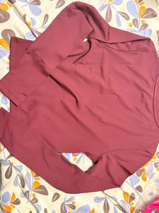 Maroon High neck tshirt
