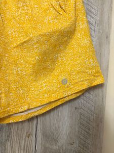 Yellow Printed Drawstring Shorts