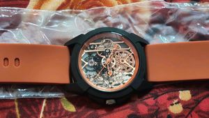 Stylish shree ram Skeleton Dial Watch