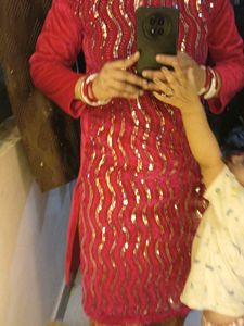 Sparkling Red Kurta Set