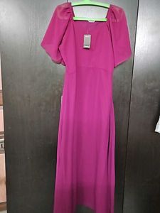 Solid Purple Colored Long Dress