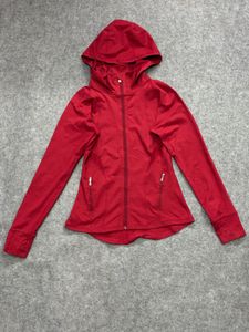 Red Hooded Zip-Up Jacket