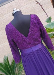 Elegant Purple Lace Gown