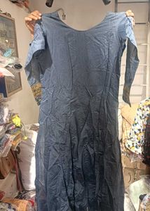 Woman Grey Printed Grown Set (Free size upto L)