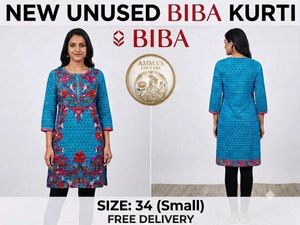 Brand New with Tags BIBA Teal Printed Kurti