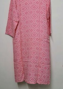 Pink Bandhani Print Kurta