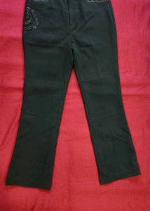 Embellished Black Trousers