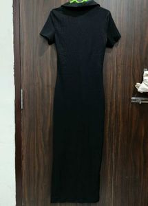 Chic Black Button-Down Maxi Dress