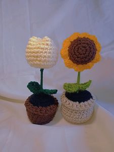 Crocheted Potted Flowers