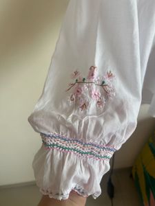 White Embroidered Blouse