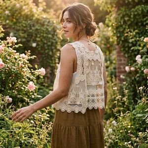 Boho Lace Sleeveless jacket