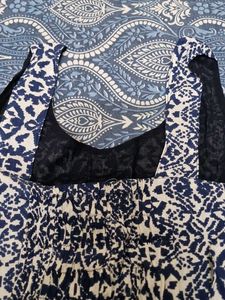 Blue &amp; White Patterned Summer Dress
