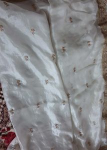 Embroidered embelished bollywood tissue pure silk