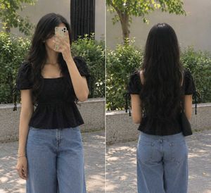 Cute Black Peplum Top