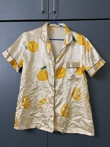 Satin Lemon Print night suit