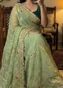 Beautiful Lavender Embroidered Saree