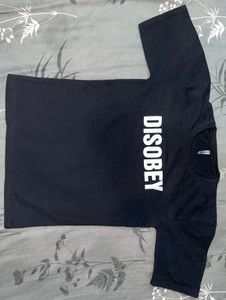 Graphic Print 'DISOBEY' T-Shirt