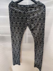 Black Printed Velvet Trousers