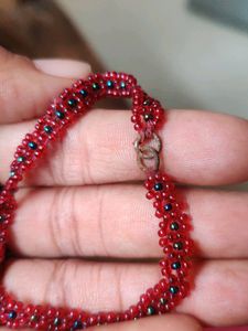 Handmade Beaded Chain/Necklace - Majenta