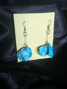 Blue Polymer Clay Earrings