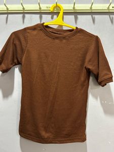 ✅Brown Casual T-Shirt