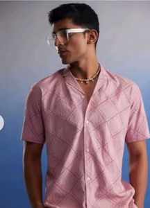 Stylish Pink Textured Shirt