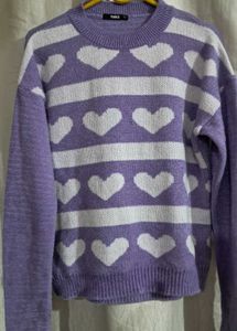 Cute Heart Pattern Knit Sweater