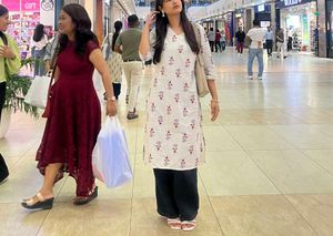 Stylish Printed V- Neck straight Kurta for Women