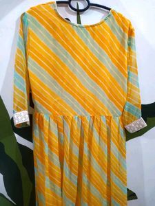 Yellow Green Stripped gown✨️✨️