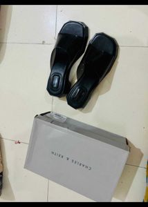 Charles &amp; Keith Black Jelly Slides brand new 37