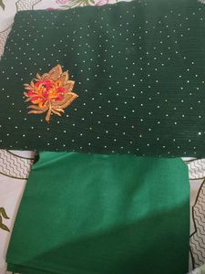Green Embroidered Saree with Blouse