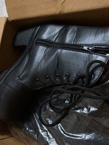 Black Lace-Up Combat Boots