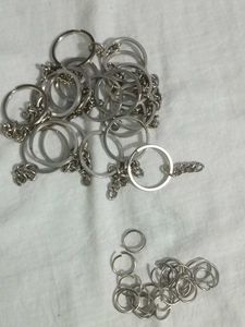 Bulk Lot of Keychain Rings &amp; Chains