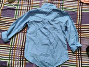 Blue Striped Button-Up Shirt