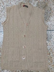 Classic Beige Cable Knit Vest