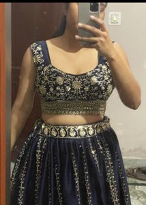Beautiful Navy Blue Embroidered Lehenga Choli