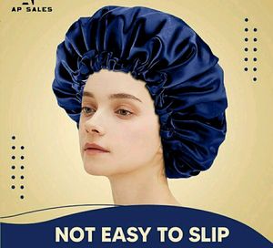 Light Blue Luxury Satin Bonnet Cap