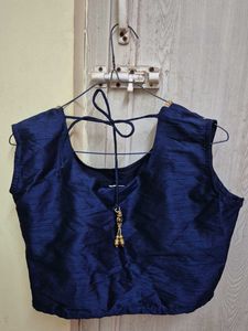 Embroidered Navy Blue Blouse