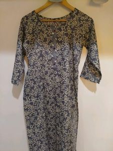 Stylish Grey Floral Print Kurta