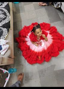 Red Ruffled Party Dress