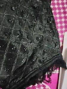 Embellished Black stiched blouse with margin