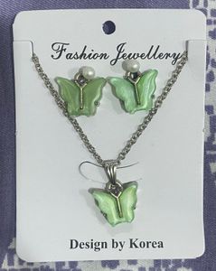 FREE DELIVERY Butterfly Pendant and Earrings Set